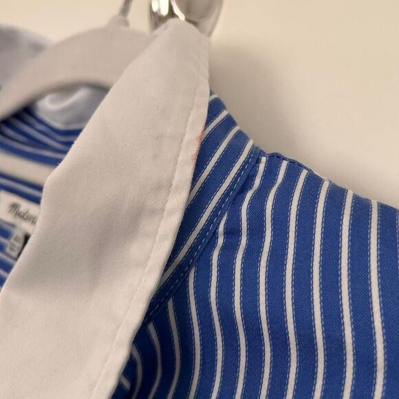 Madewell Boyfriend Fit Cropped Button-Up – Blue White Pinstripe (XL) - Picture 7 of 7